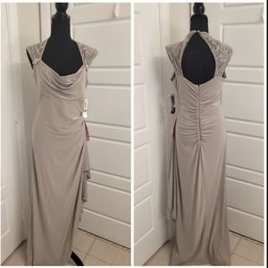 R&M Richards size 14 taupe dress